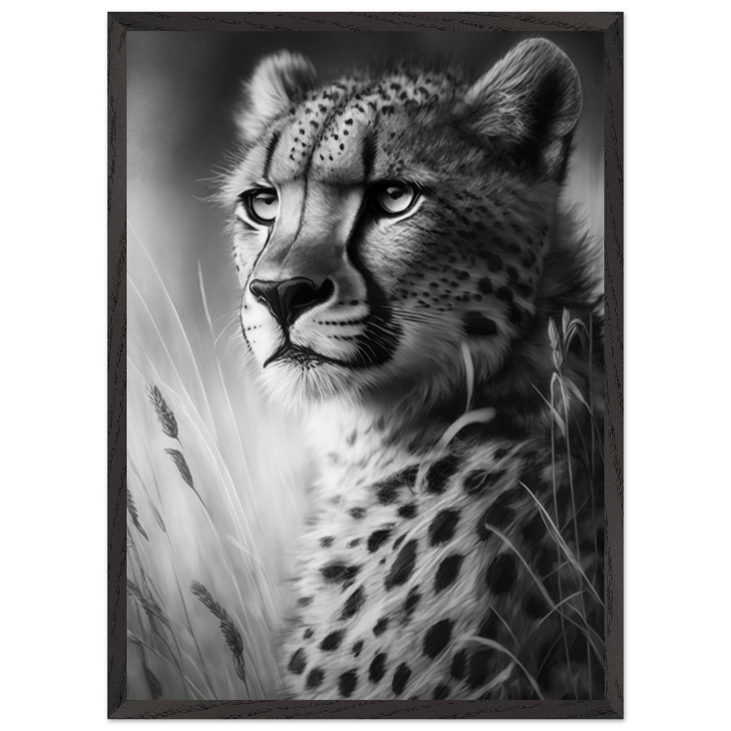 Modern cheetah illustration with peaceful expression