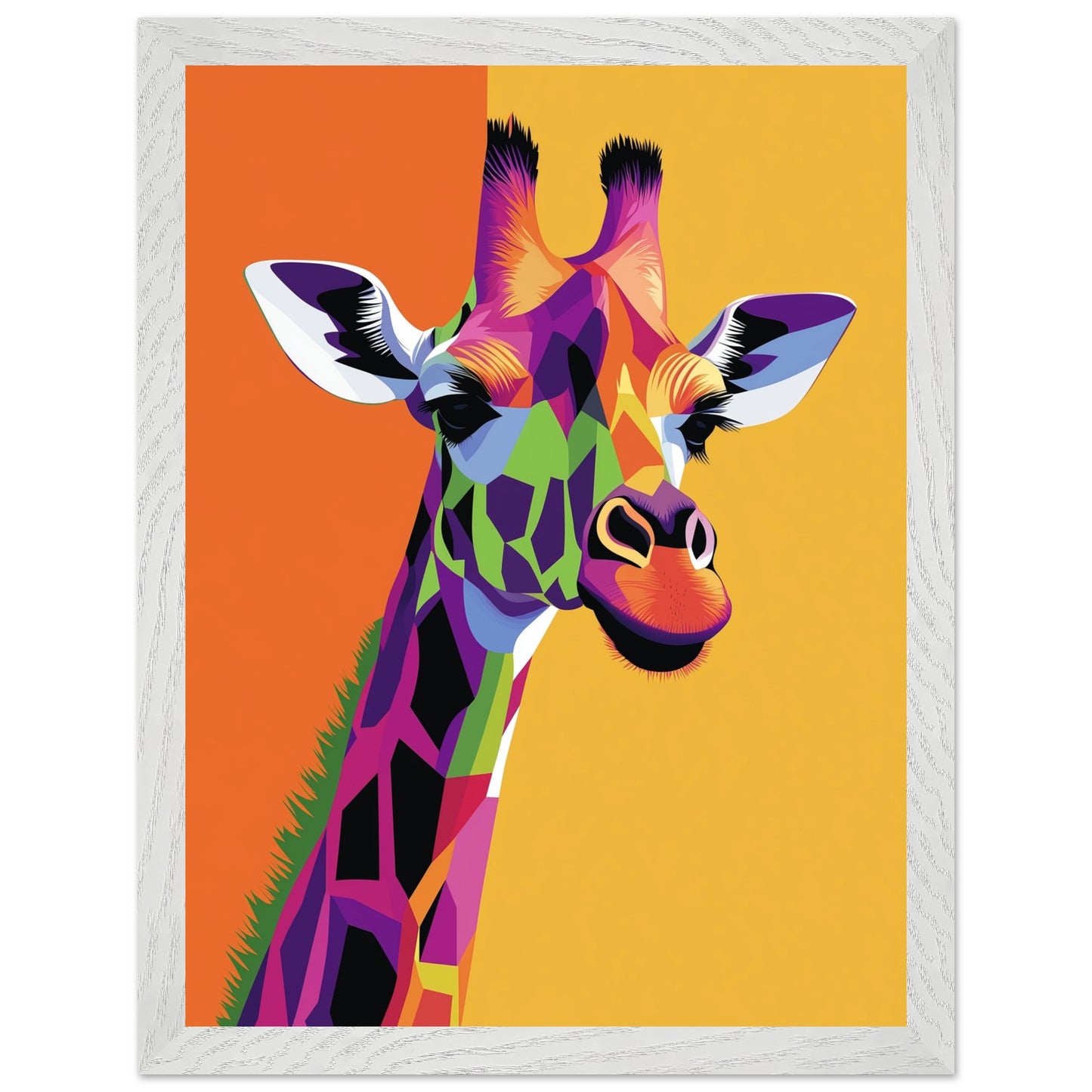 Striking abstract poster for contemporary spaces with giraffe focus