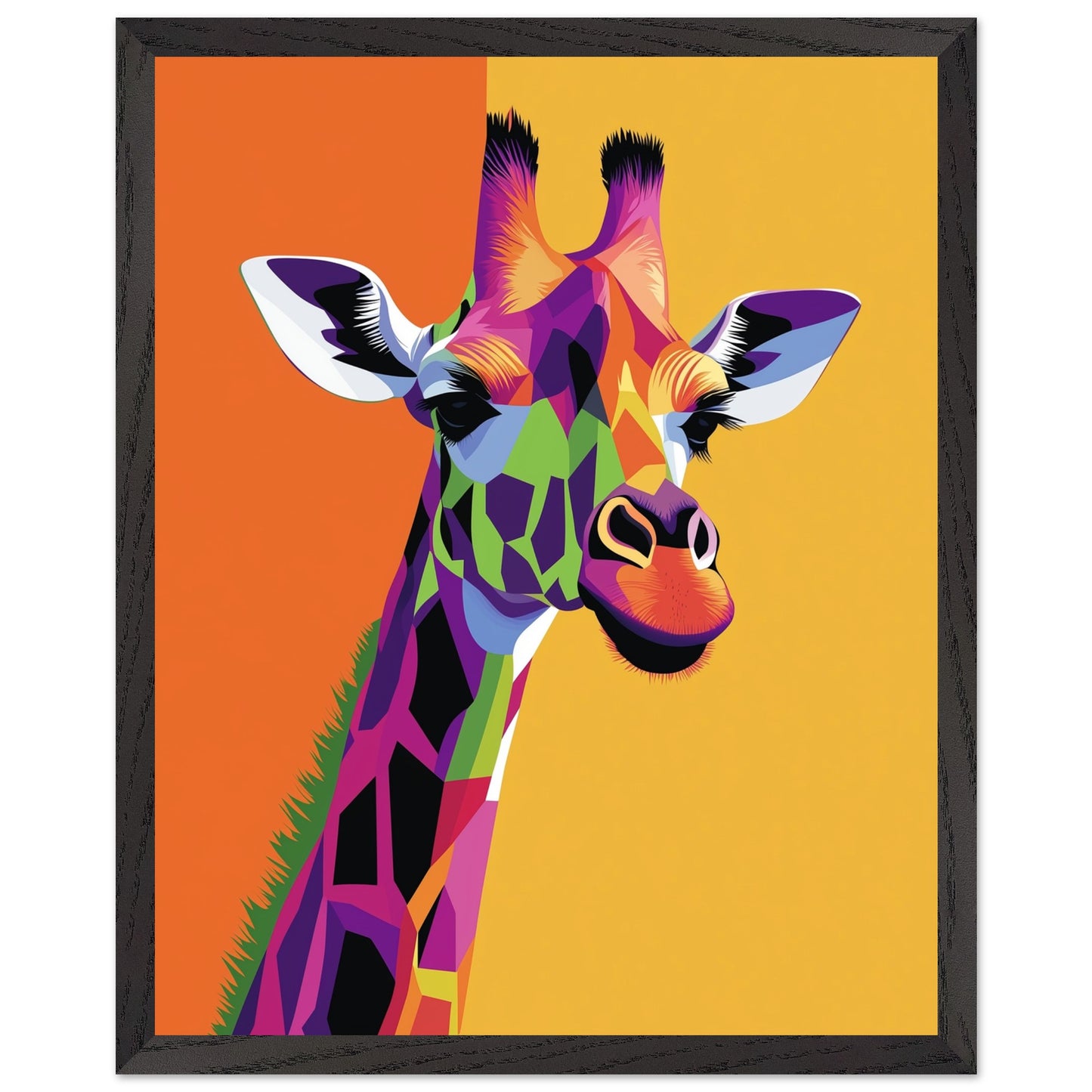 Framed or unframed Geometric Giraffe Pop Art Poster for versatile display