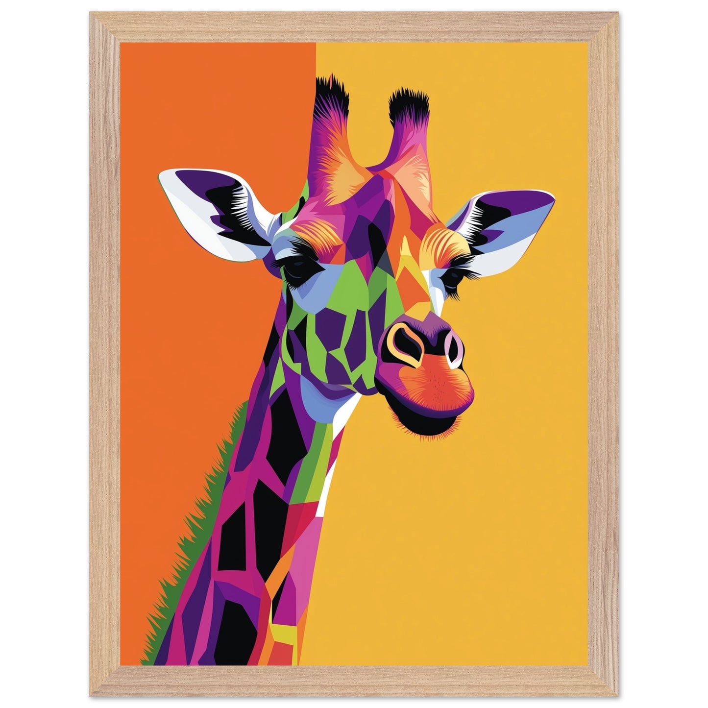 Contemporary artwork for living room inspiration with giraffe theme