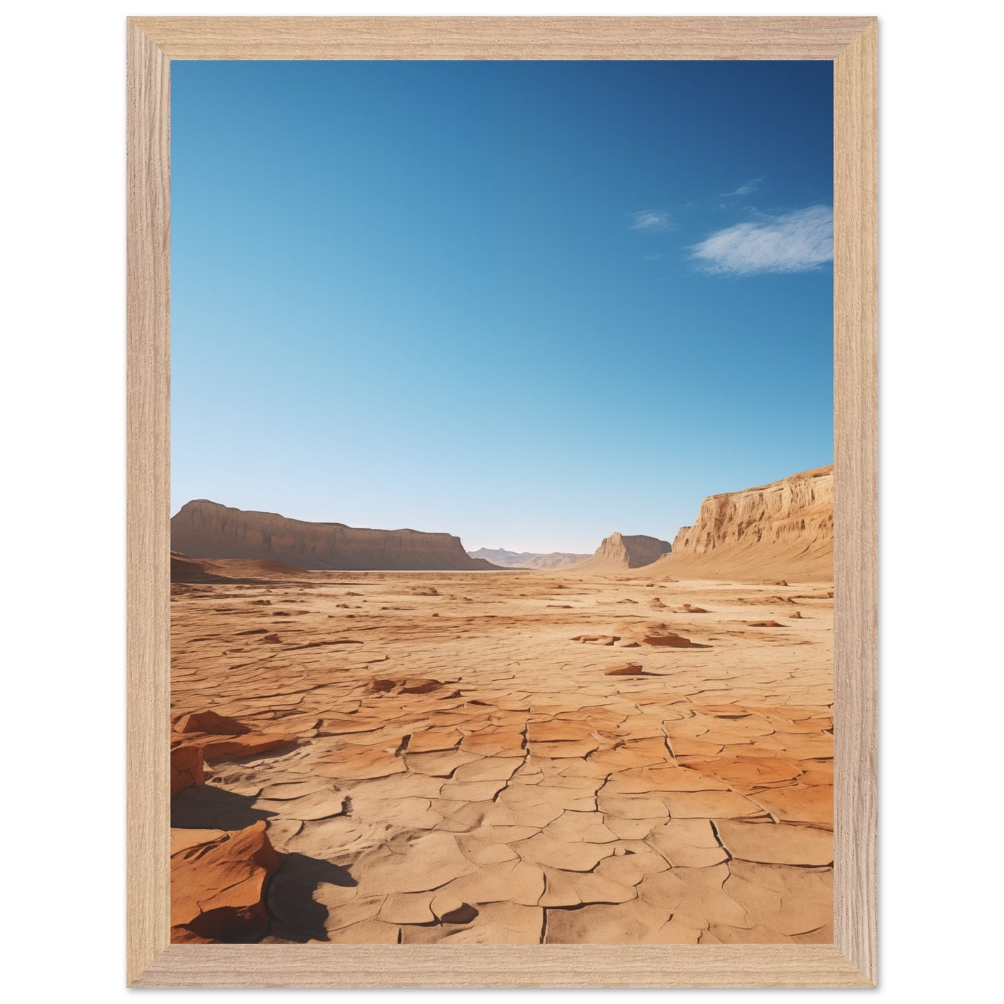 Japandi-style desert artwork – Minimal desert scene with serene palette