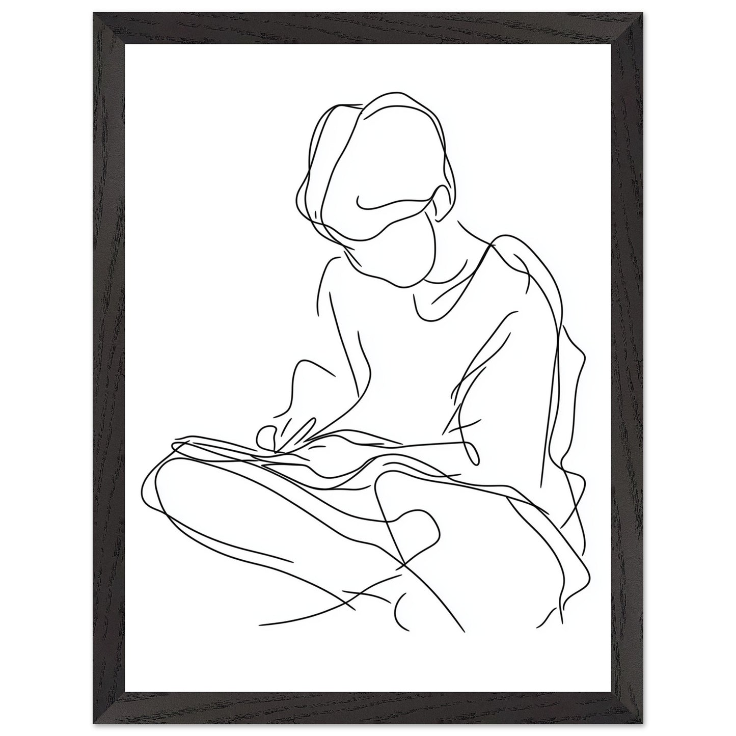 Minimalist study room wall art in soft tones
