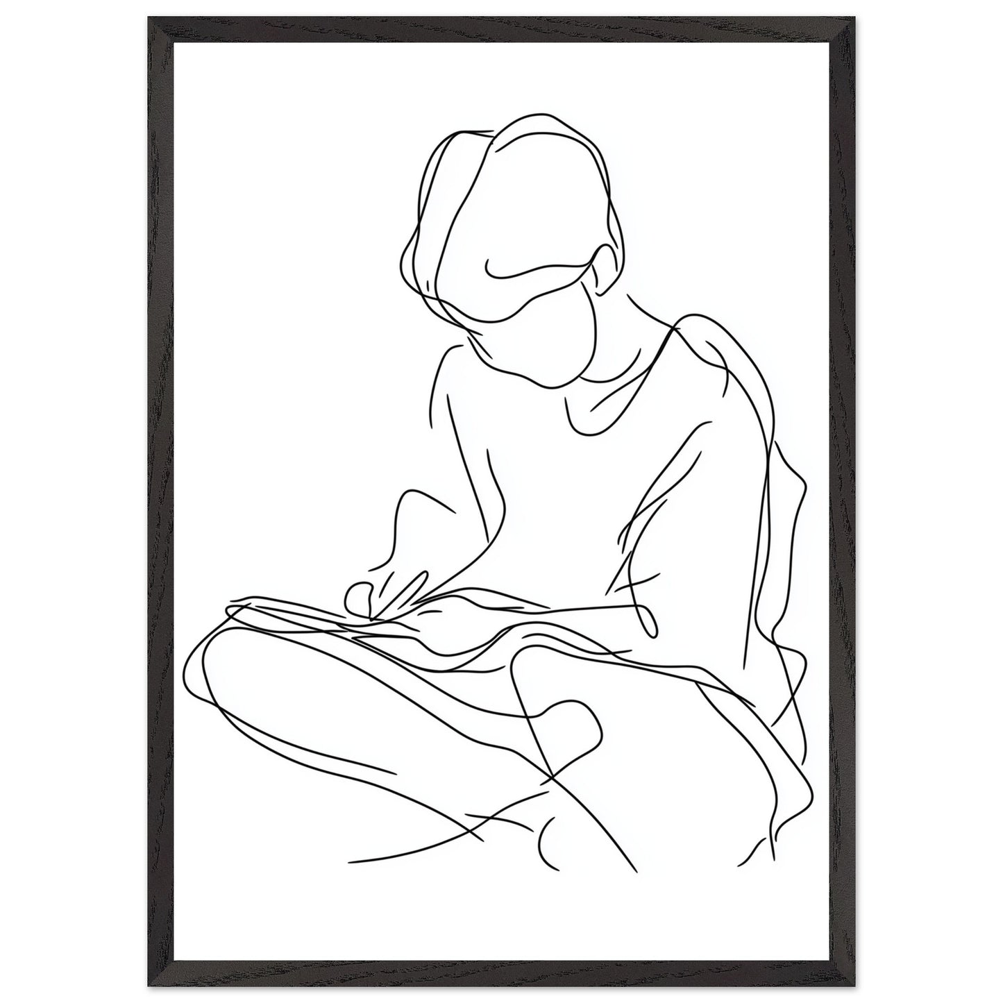 Artistic reading figure on eco-friendly matte paper