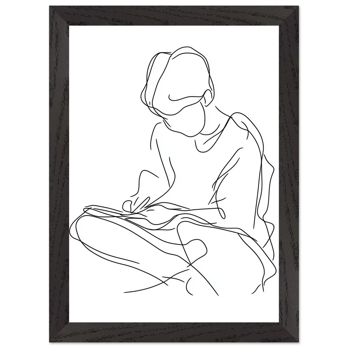 Neutral reading figure design for thoughtful decor