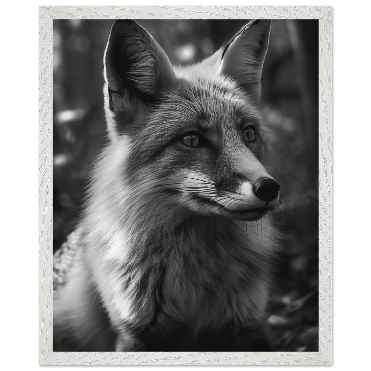 Minimalist animal print with sleek, naturalistic fox illustration – Ideal for cabins and homes