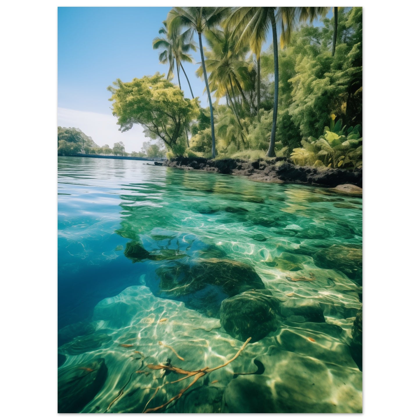 Scandinavian design poster capturing the essence of tropical tranquility