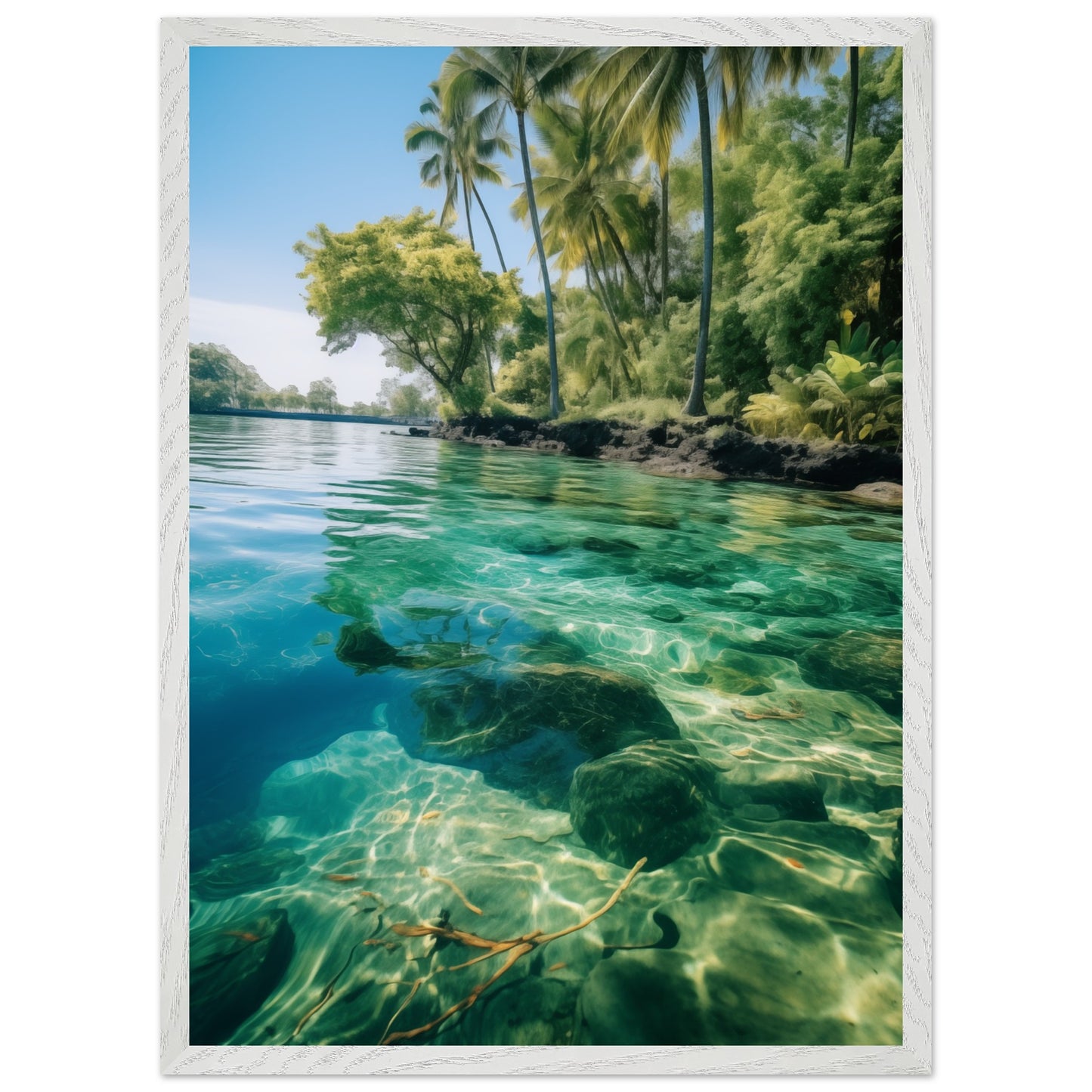 Tropical Lagoon Crystal Clear Waters Poster featuring serene lagoon imagery