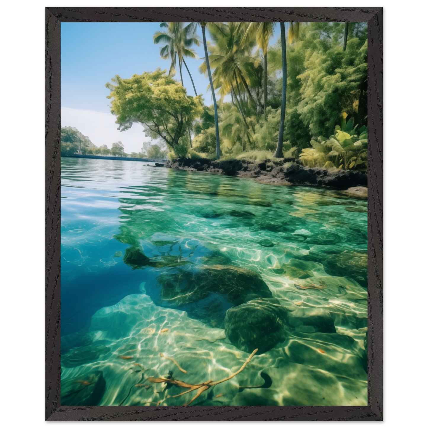 Framed or unframed Tropical Lagoon Crystal Clear Waters Poster for versatile display