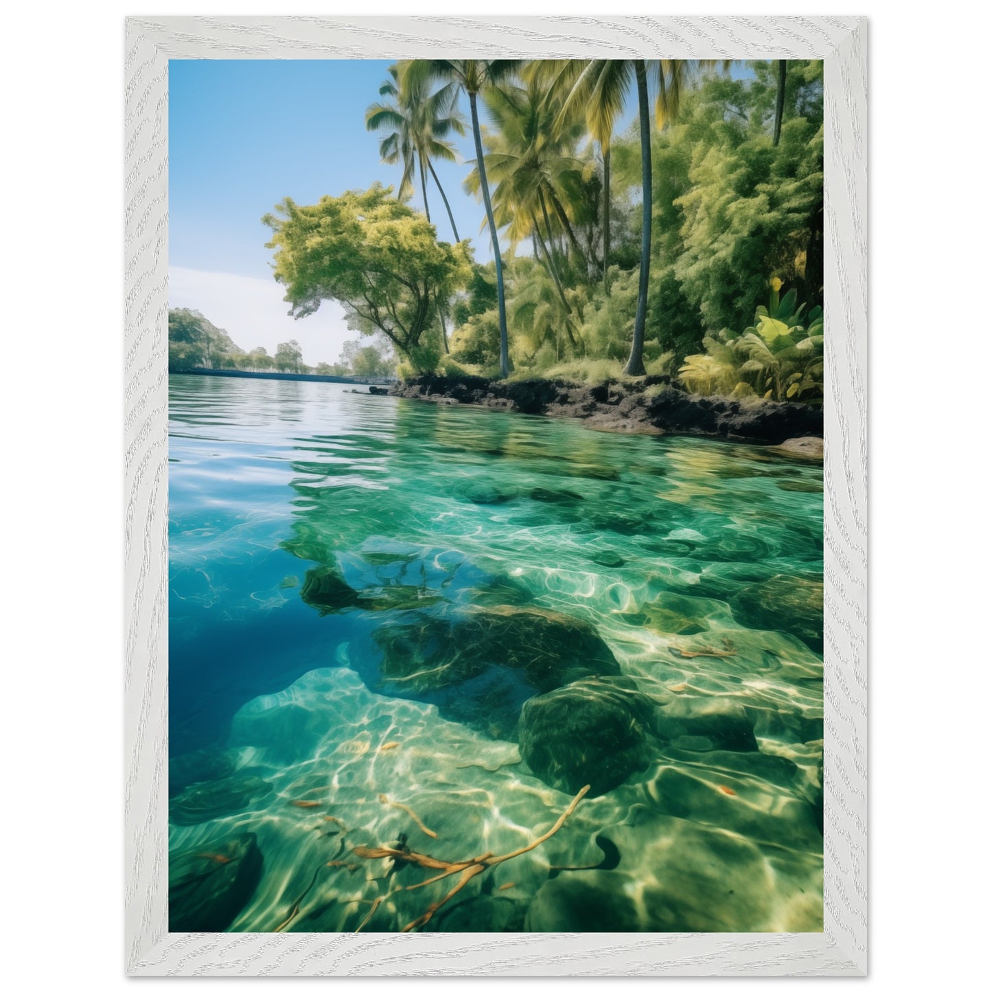 Modern artwork for living room inspiration with lagoon theme