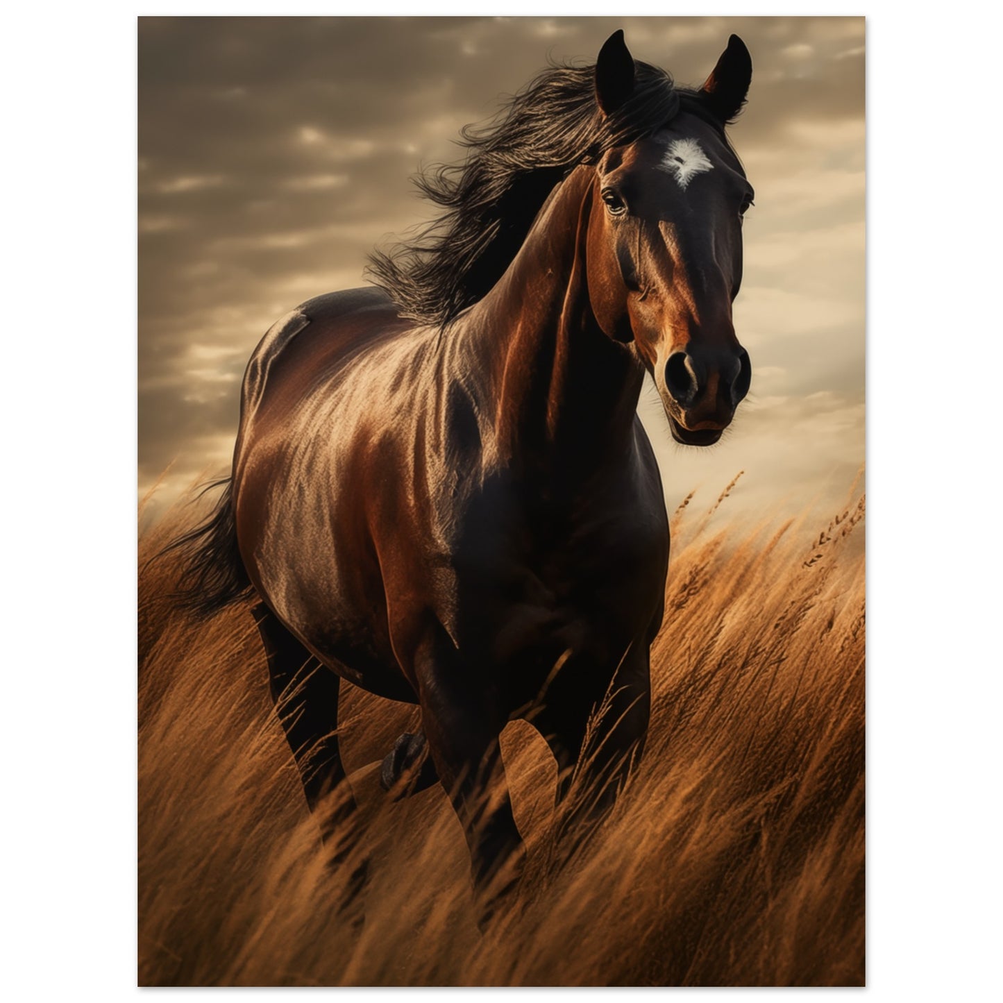 Scandinavian design poster capturing the essence of a galloping stallion