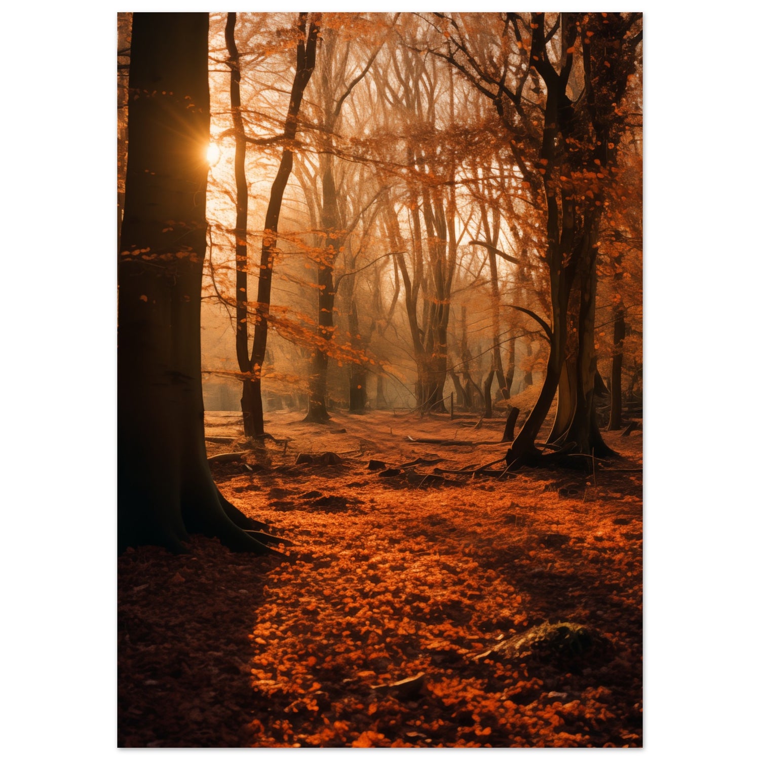 Autumn Sunrise Forest Print