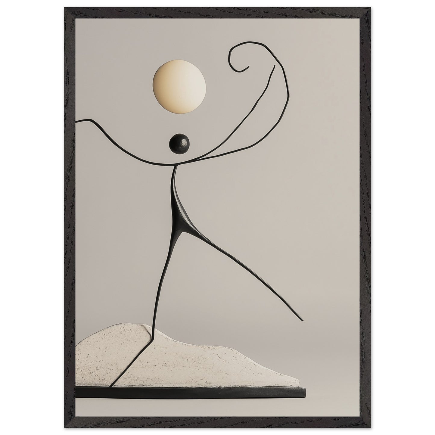 Minimalist sculpture art black frame