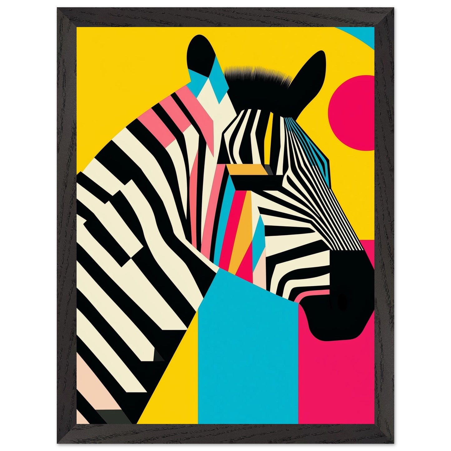 Neutral-toned Scandinavian art print – Abstract zebra illustration for minimalist homes