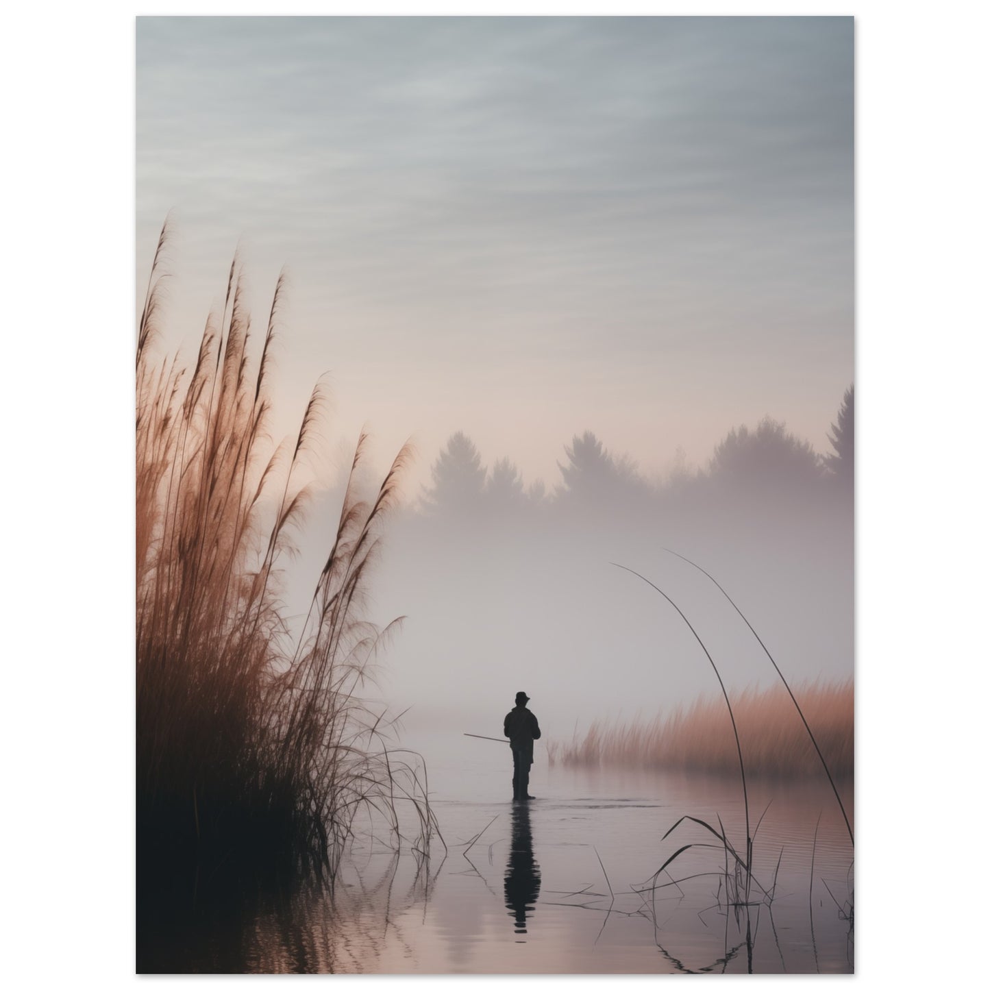 Gentle fog and soft light in nature print
