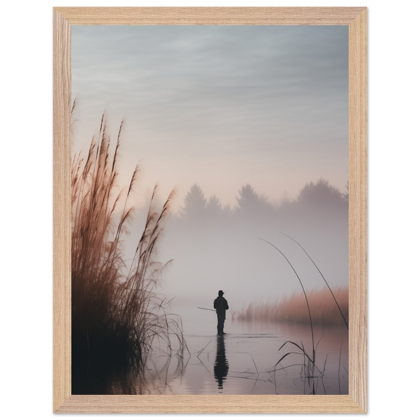 Eco-friendly matte print of lake and mist