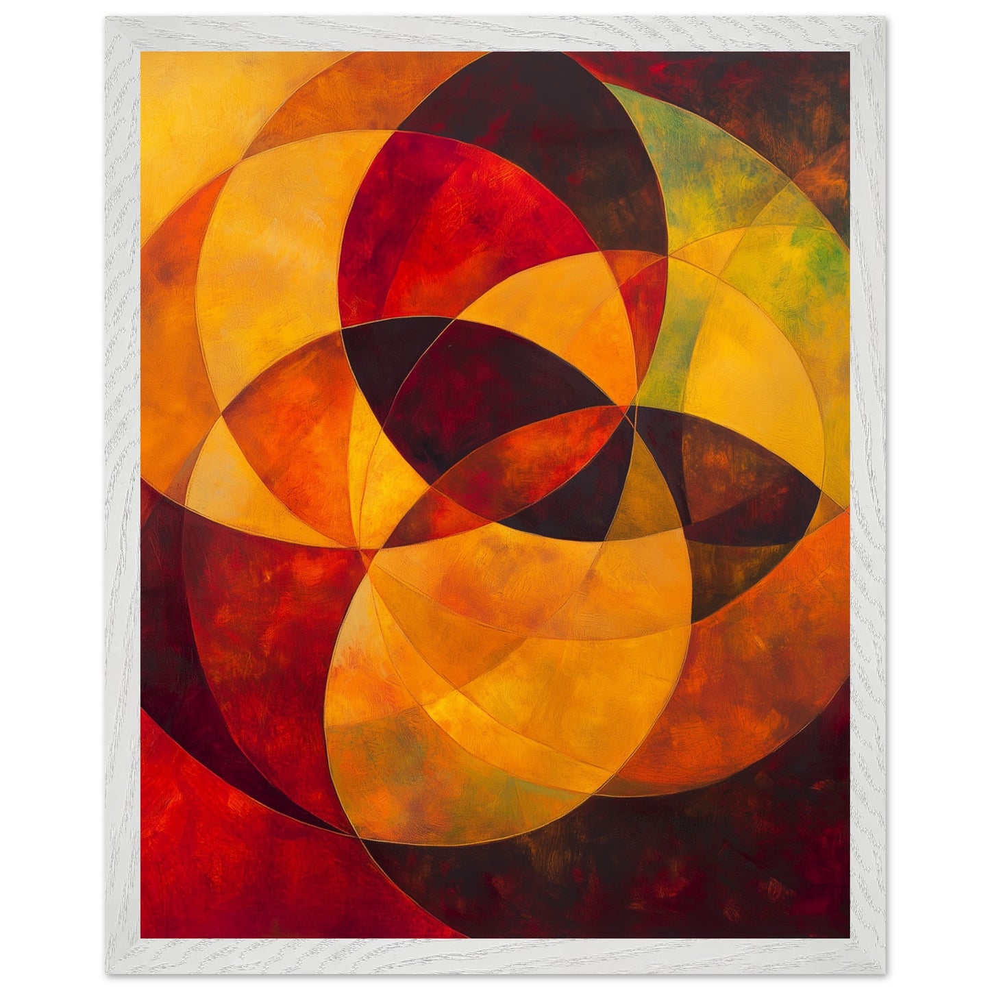 Geometric art print enhancing bedroom decor