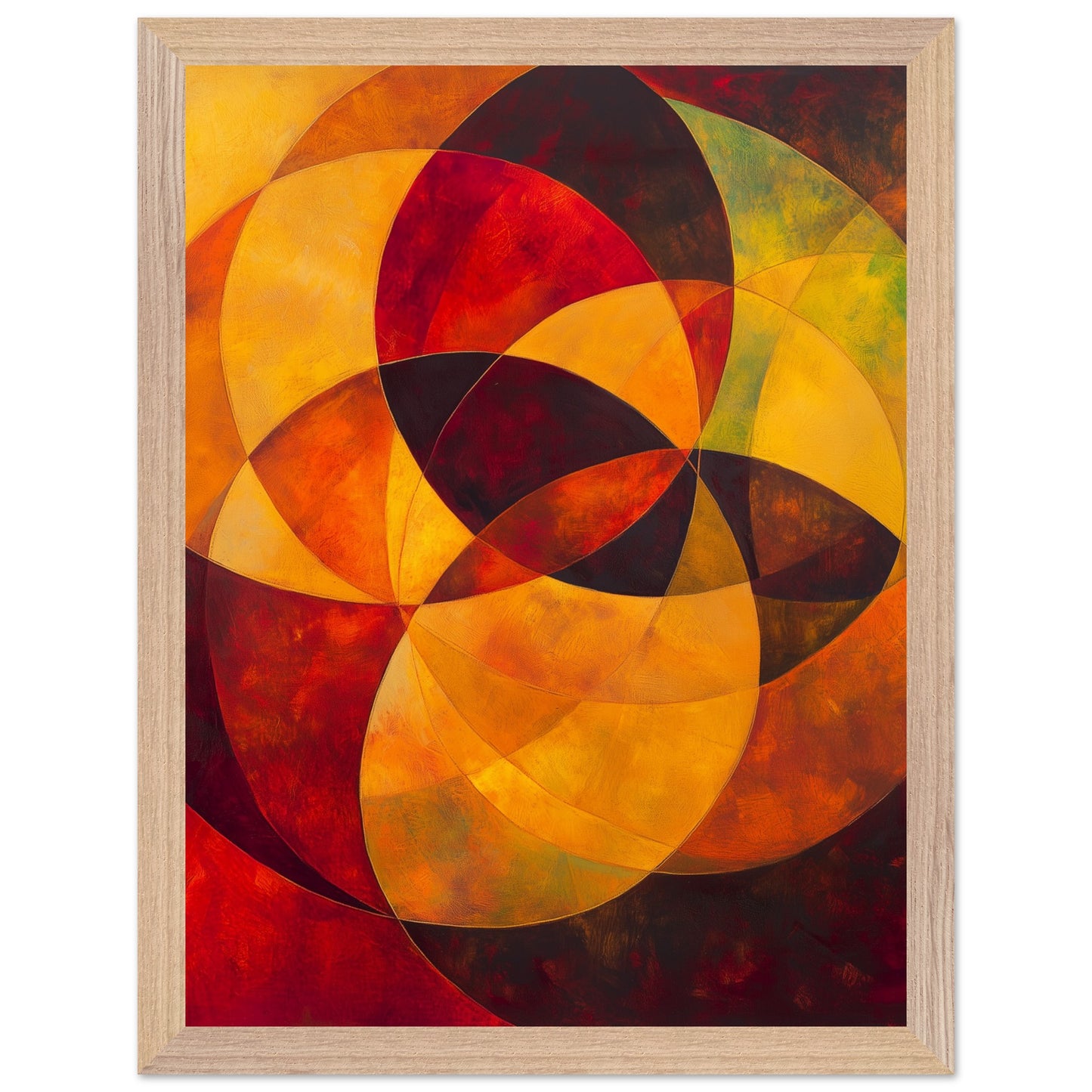 Colorful overlapping circles art print for modern decor