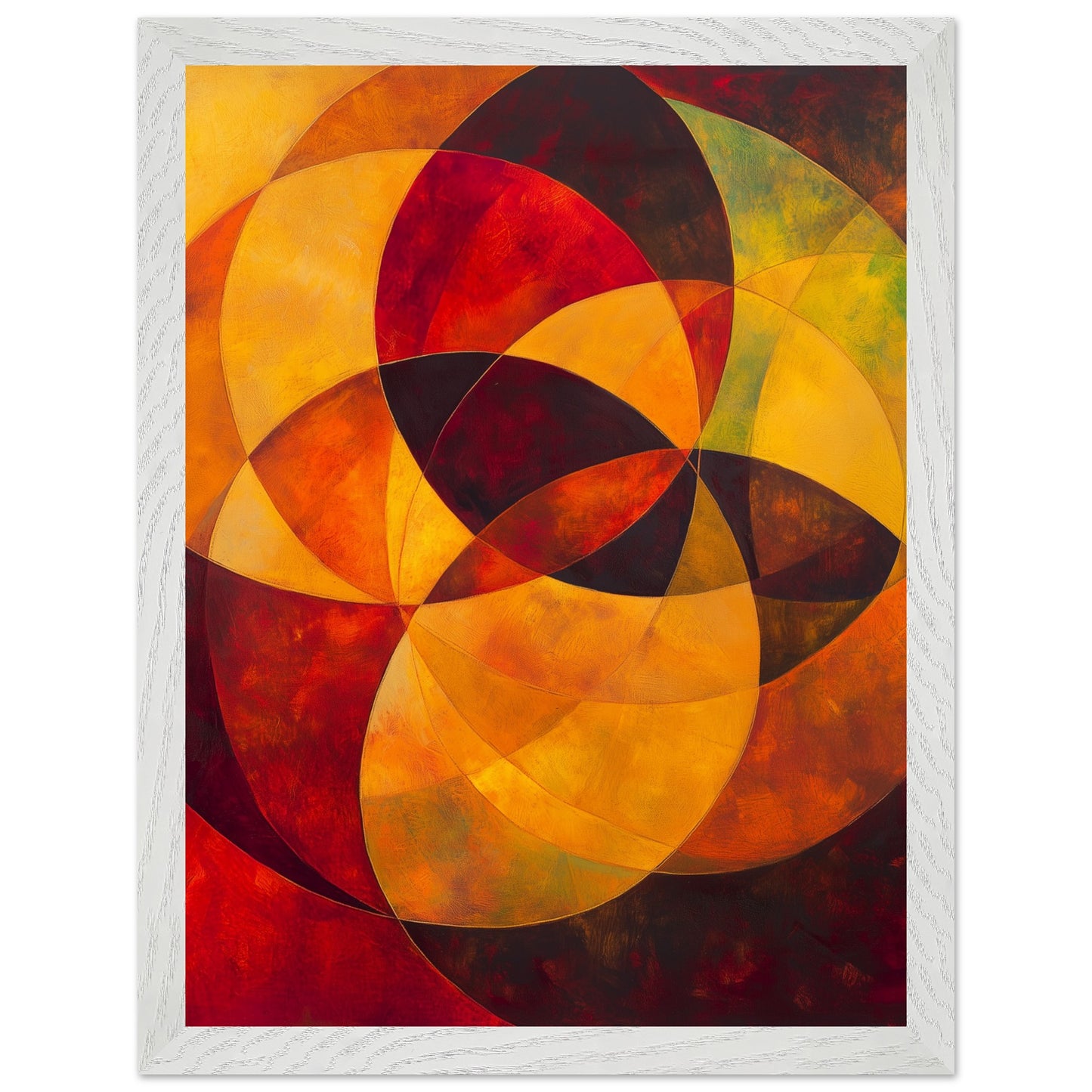 Abstract geometric wall art with warm color palette