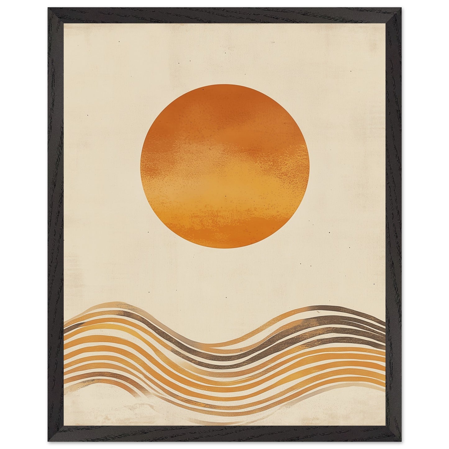 Scandinavian design poster with minimalist sun and sea imagery​
