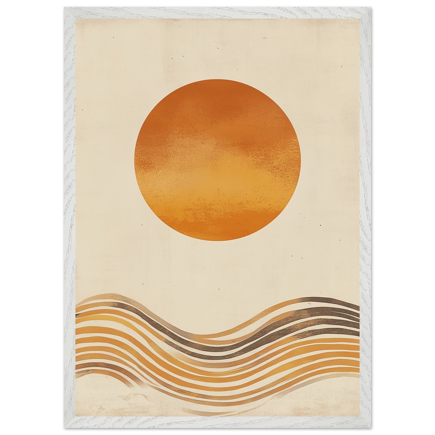 Sun and Waves Poster featuring a radiant sun above flowing waves