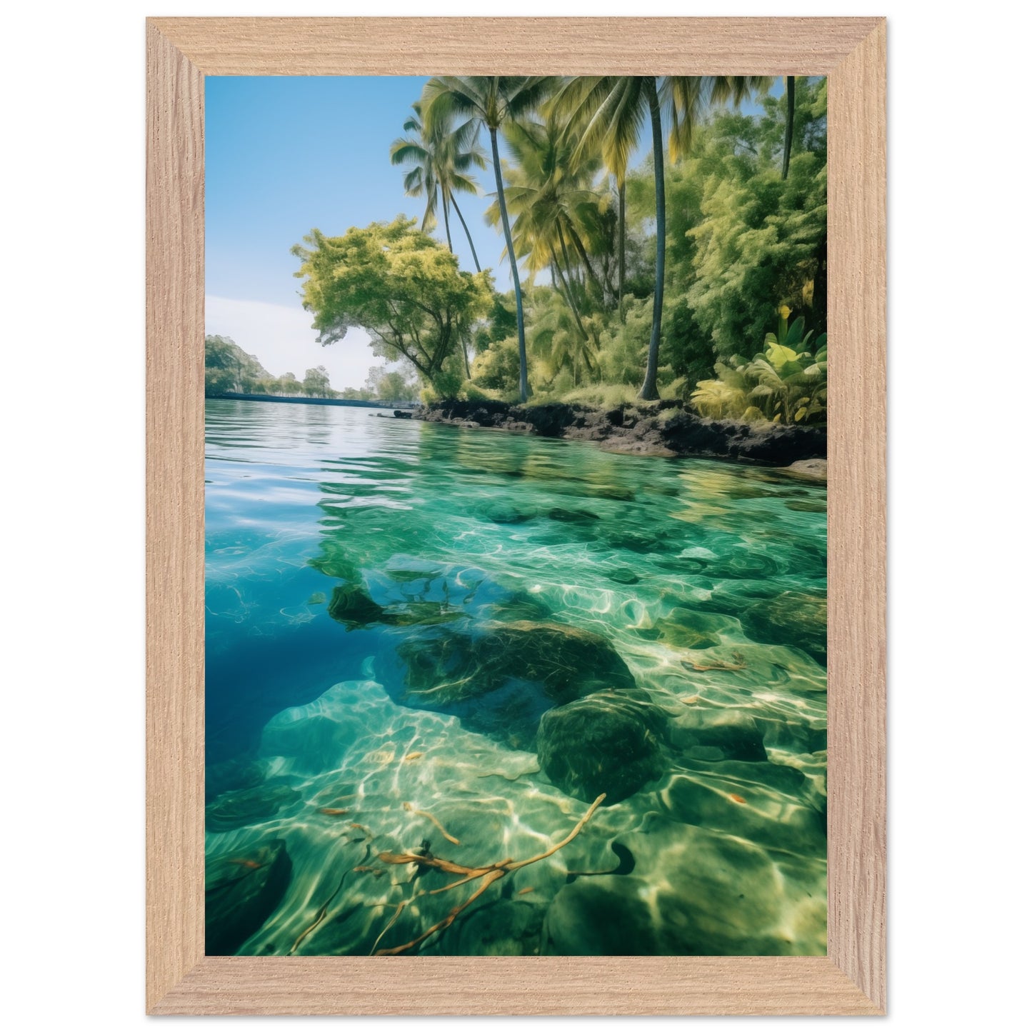Tropical Lagoon Crystal Clear Waters Art Print enhancing serene interiors