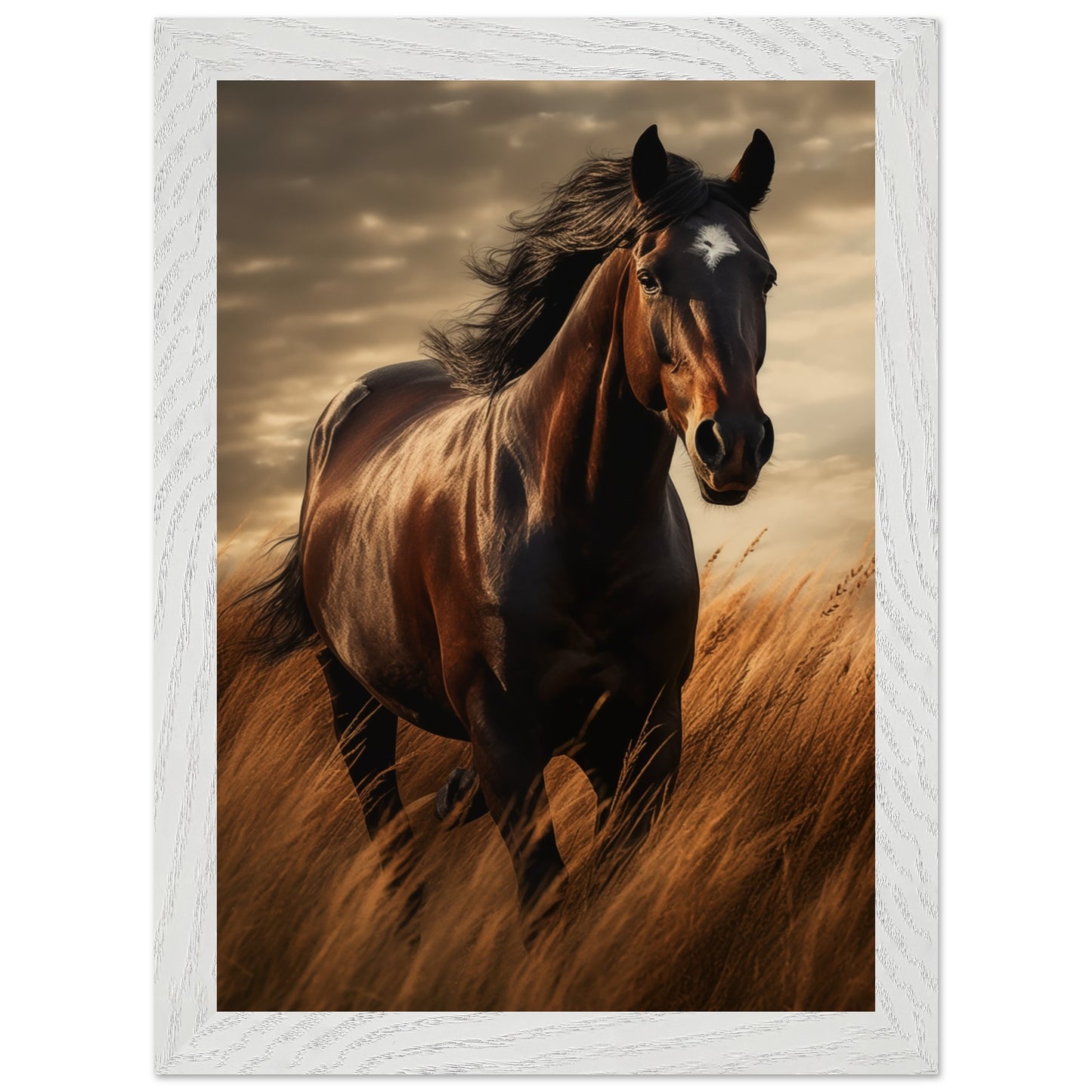 Stylish abstract poster for eclectic spaces with equine focus