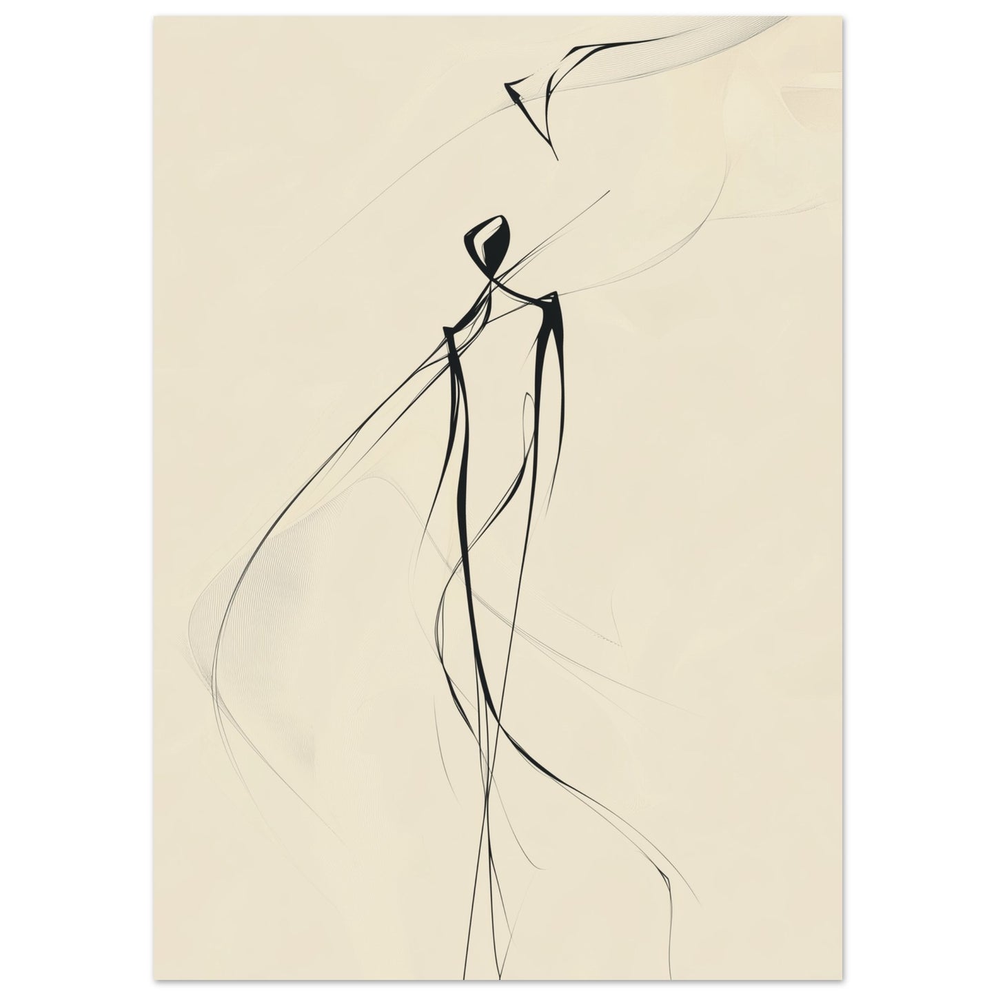 Minimalist line art depicting freedom and movement