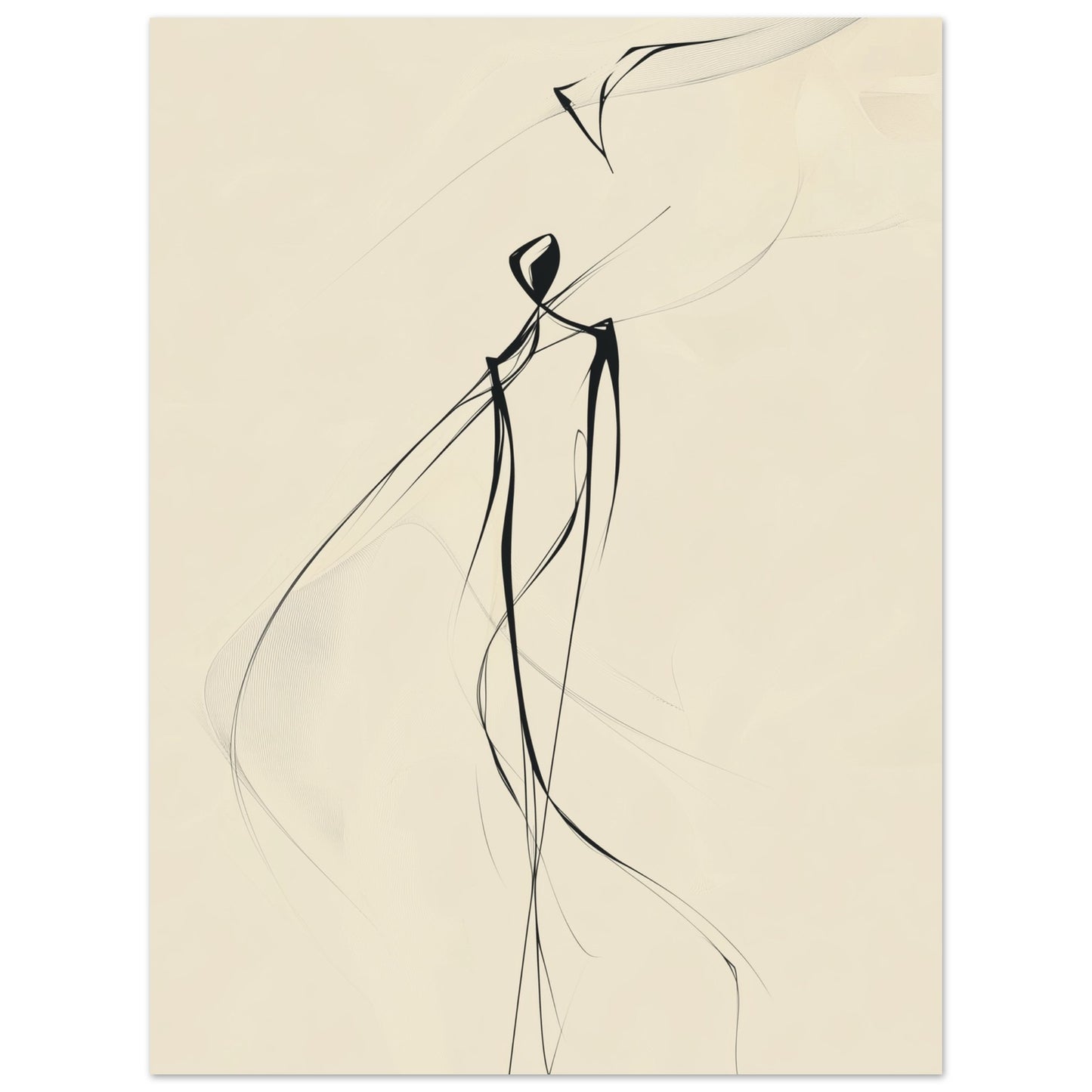 Earthy tones art print of a figure in motion